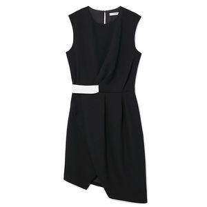 Mango contrast waist belted suit dress XS NWOT